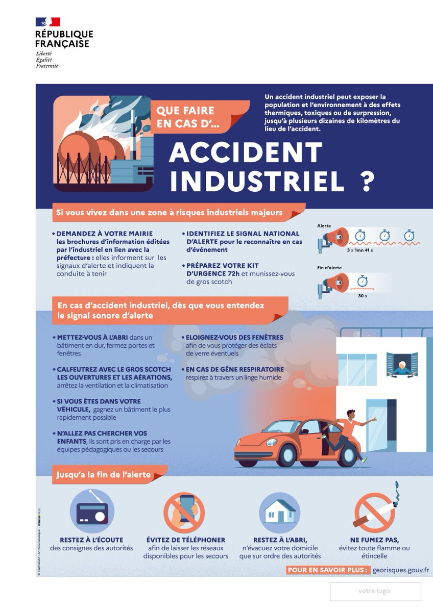 #JNR2025 | Journée nationale de la résilience🤝nous pouvons tous agir pour renforcer notre sécurité face aux risques majeurs

👀Aujourd'hui zoom sur que faire en cas d'#accident industriel ?

👉Adoptons les bons réflexes. Téléchargez les fiches pratiques : eure.gouv.fr/Actions-de-l-E…