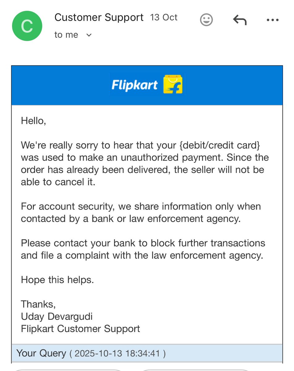 mocha_9's tweet photo. Really disappointed with @AxisBank @flipkartsupport @Flipkart an online scam has happened on my account, my minute details of personal account was with the scammer and no help at all, Flipkart said they will help and support but didn’t and so did Axis bank, case close and i lost https://t.co/6I3fphE7tu