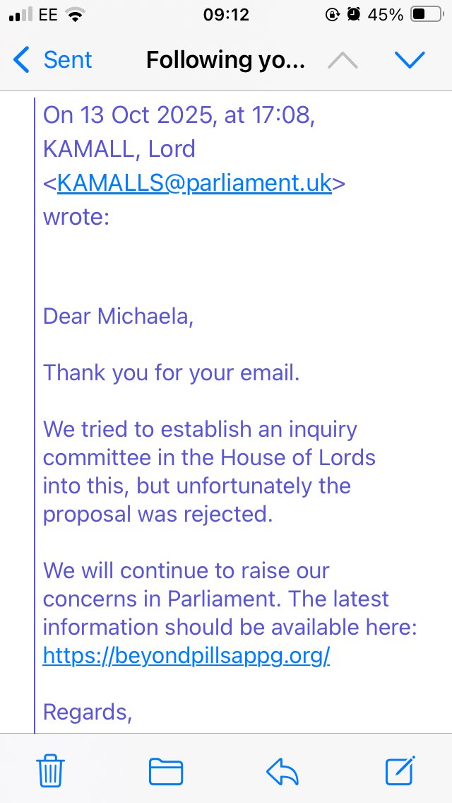 Mallen_88's tweet photo. @PSSDNetwork @AndrewRosindell @LucyMPowell Lord Kamala responded an inquiry committee for PSSD was rejected 🥺 just thought I’d let you know that’s the response I had and hopefully efforts will continue to address dear doctor letters getting sent out and get this recognised and supported and funded for research 🙏🏻 https://t.co/KVbz2flBno
