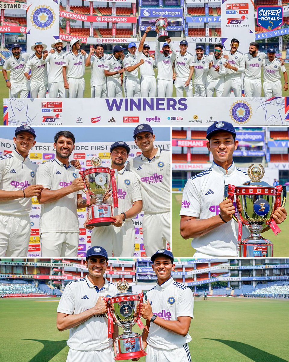 RRSuperRoyals's tweet image. Our Royals shining bright in India’s Test series triumph! ✨🇮🇳🩷

#HallaBolHamesha #INDvsWI #SuperRoyals