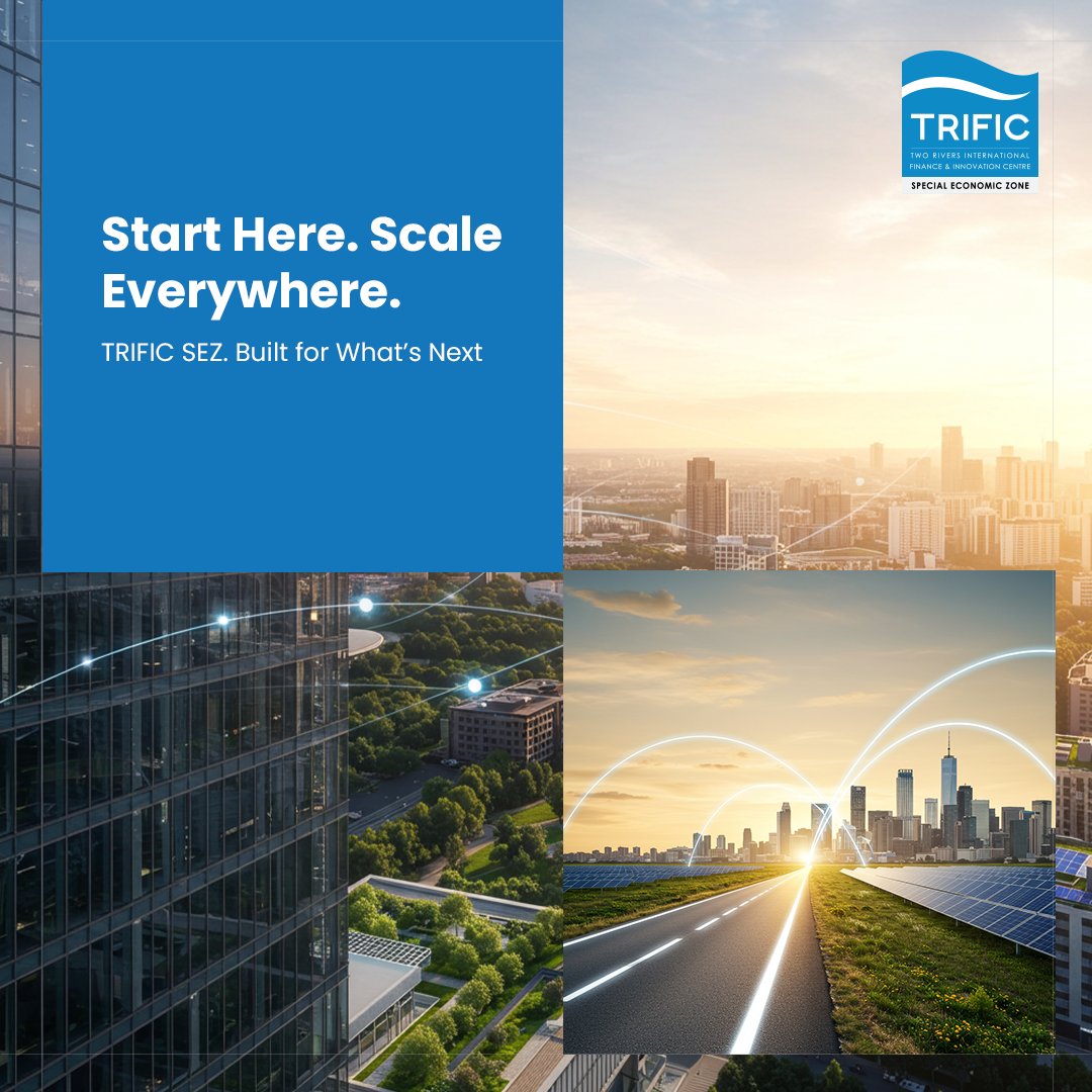 From Kenya to the world. TRIFIC SEZ is where startups become scaleups: borderless, unstoppable and  global.
✅ Incentives
✅ Market access
✅ Scale at speed
The future of business is being built here.

#TRIFICSEZ #BuiltForWhatsNext