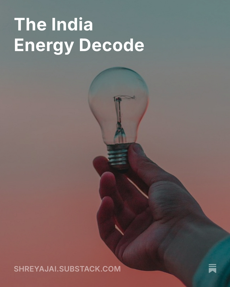 📢Announcing my new monthly commentary:
A deep dive into India’s #energy policies, industry, ideas and stories shaping the country’s #development trajectory.

Check out the first edition here: open.substack.com/pub/shreyajai/…

Share feedback, subscribe or DM to discuss more :)