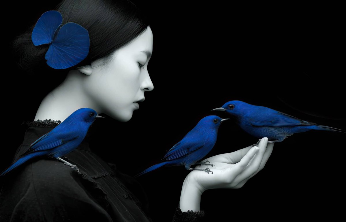 ✨GM, TwiXter fam! Have a nice day...🪻🖤💙☁️🐦‍⬛

#aiart #digitalart #aigirls #grok #midjourney #surrealism #abstract