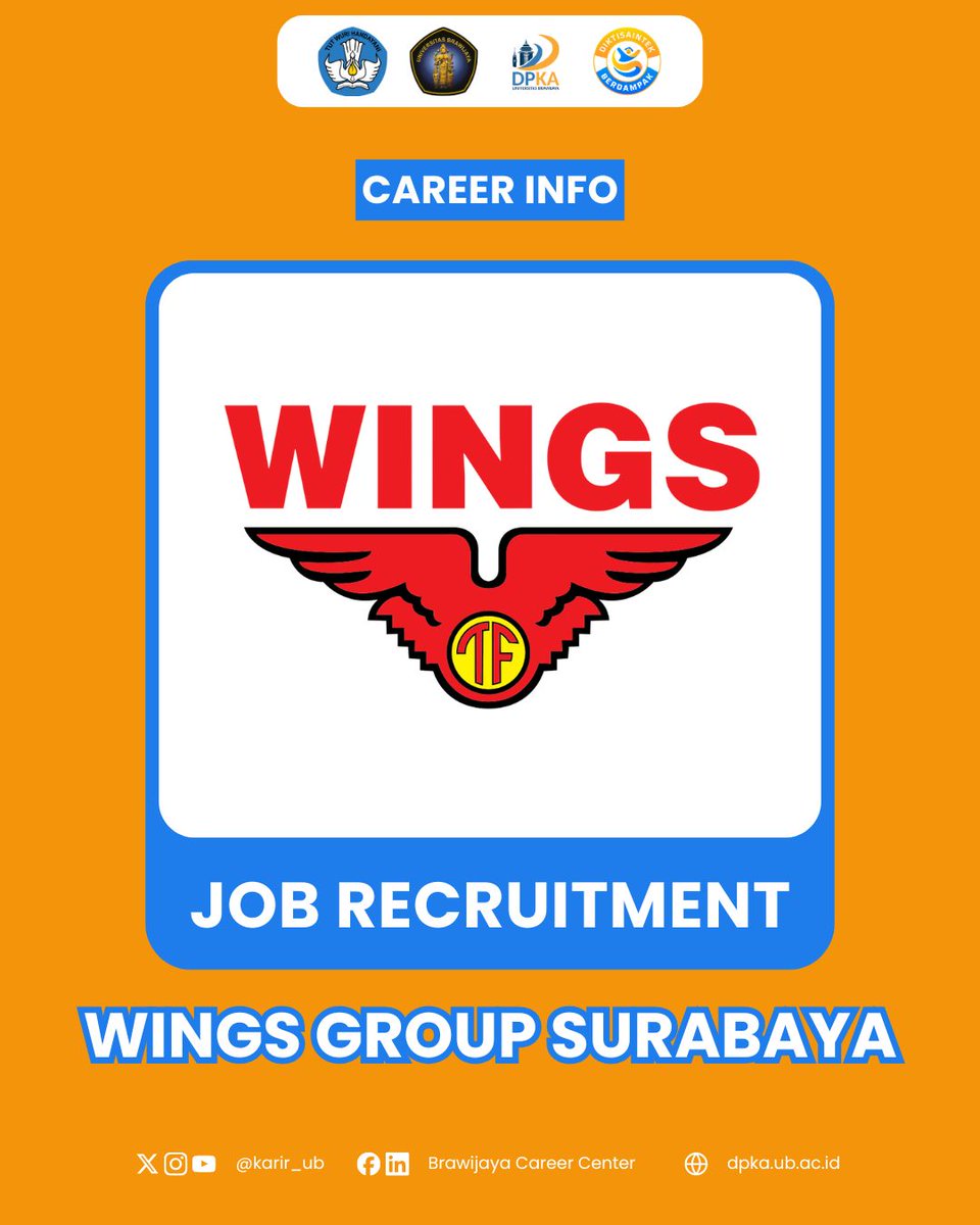 karir_ub's tweet photo. 🐄✨ Punya passion di dunia peternakan &amp; hewan?
Wings Group Surabaya lagi buka loker nih! 🚀

📌 Posisi: QC Staff, Paramedic Vet, HIS, Operator, dll
🎓 SMA–S1
📍 Kedamean, Sidoarjo
🗓 Deadline: 20 Okt 2025 (12.00 WIB)

👉 Daftar: https://t.co/FyPpVGY4HW https://t.co/XDC7ZQ6byK
