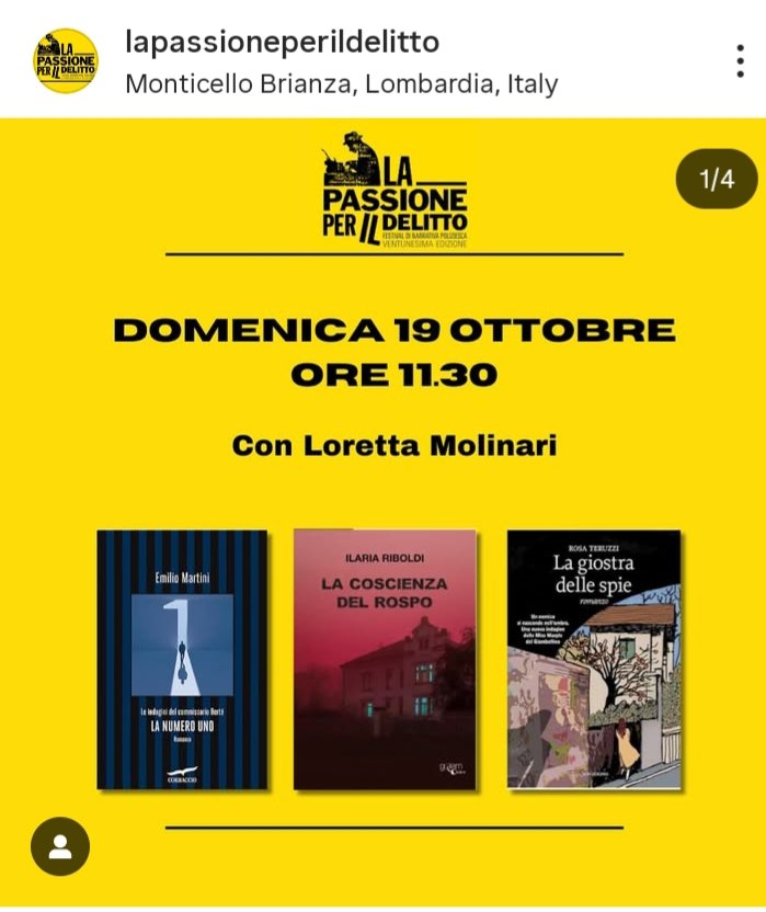 Vi aspettiamo domenica alla Passione per il delitto.
@passioneperildelitto
@paolapioppi