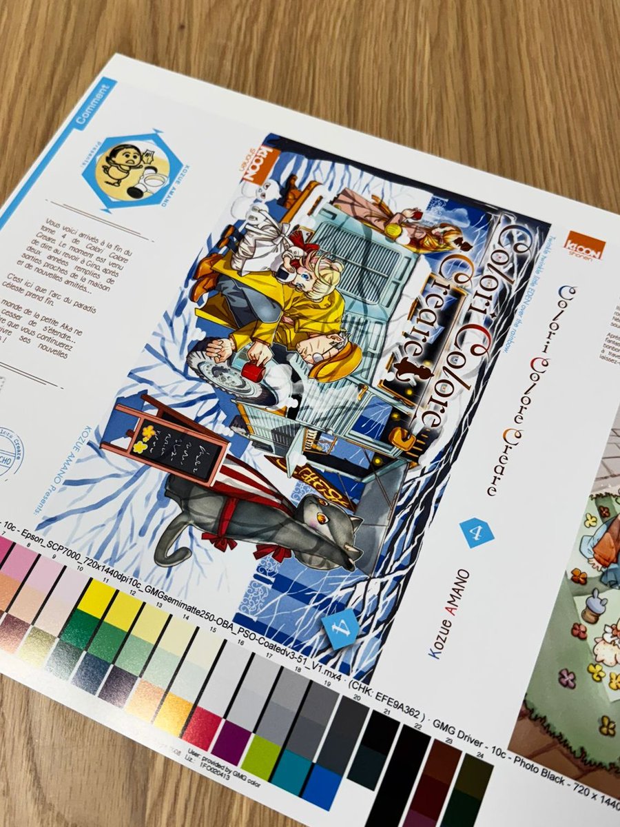 ki_oon_Editions's tweet photo. Petit teasing du #cromalin du tome 4 de Colori Colore Creare 💗
Le chat barista ? On fond complètement ☕️
Pour rappel, le tome 4 sort en librairie le 4 décembre ! https://t.co/Np7rnzlAz6