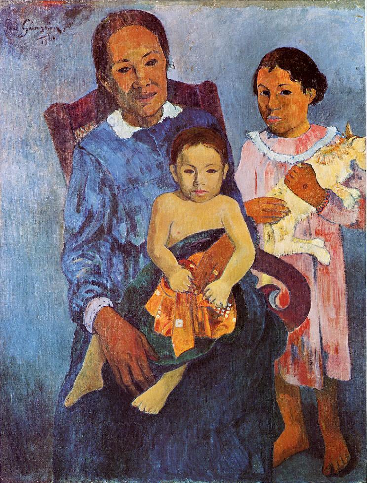 Tahitian woman and two children, 1901 #artbots #gauguin
