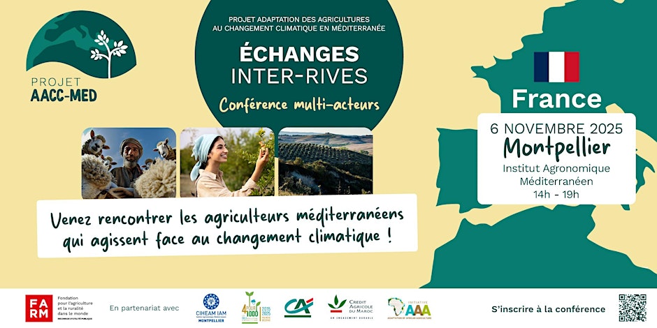 CIHEAMIAMM's tweet image. 🌍 Conférence multi-acteurs sur l’adaptation de l&apos;agriculture face au changement climatique au CIHEAM Montpellier: 𝗼𝘂𝘃𝗲𝗿𝘁𝘂𝗿𝗲 𝗱𝗲𝘀 𝗶𝗻𝘀𝗰𝗿𝗶𝗽𝘁𝗶𝗼𝗻𝘀!

#CIHEAM #CIHEAMMontpellier #AACCMed #FondationFARM #Méditerranée #ChangementClimatique #EchangesInterRives #FARM