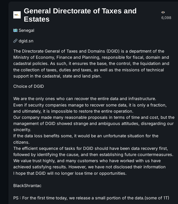 Fii la tollu <a href="/Noo_IDcard/">Momar Assane</a>  "PS : For the first time today, we release a small portion of the data.(some of 1T)"

Lima gis y'Alla bum doon dêgg 😭!
