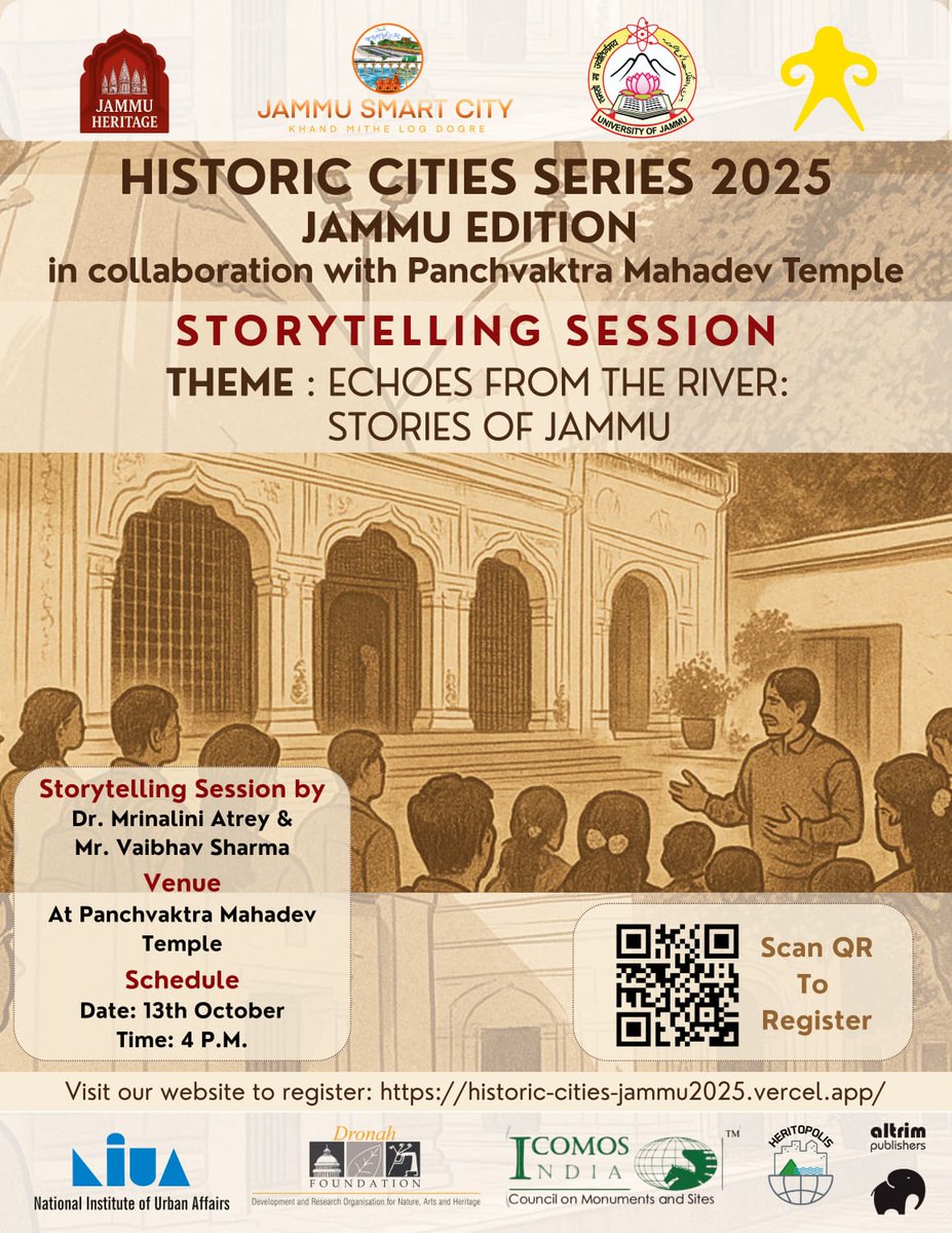 ExplorerVaibhav's tweet image. “We all are natural-born storytellers, waiting to be released.”
A storytelling session titled Echoes from the River, held at the Panchvaktra Mahadev Temple, Jammu.
#The_Historic_Cities_Series #2025_Jammu_Edition
