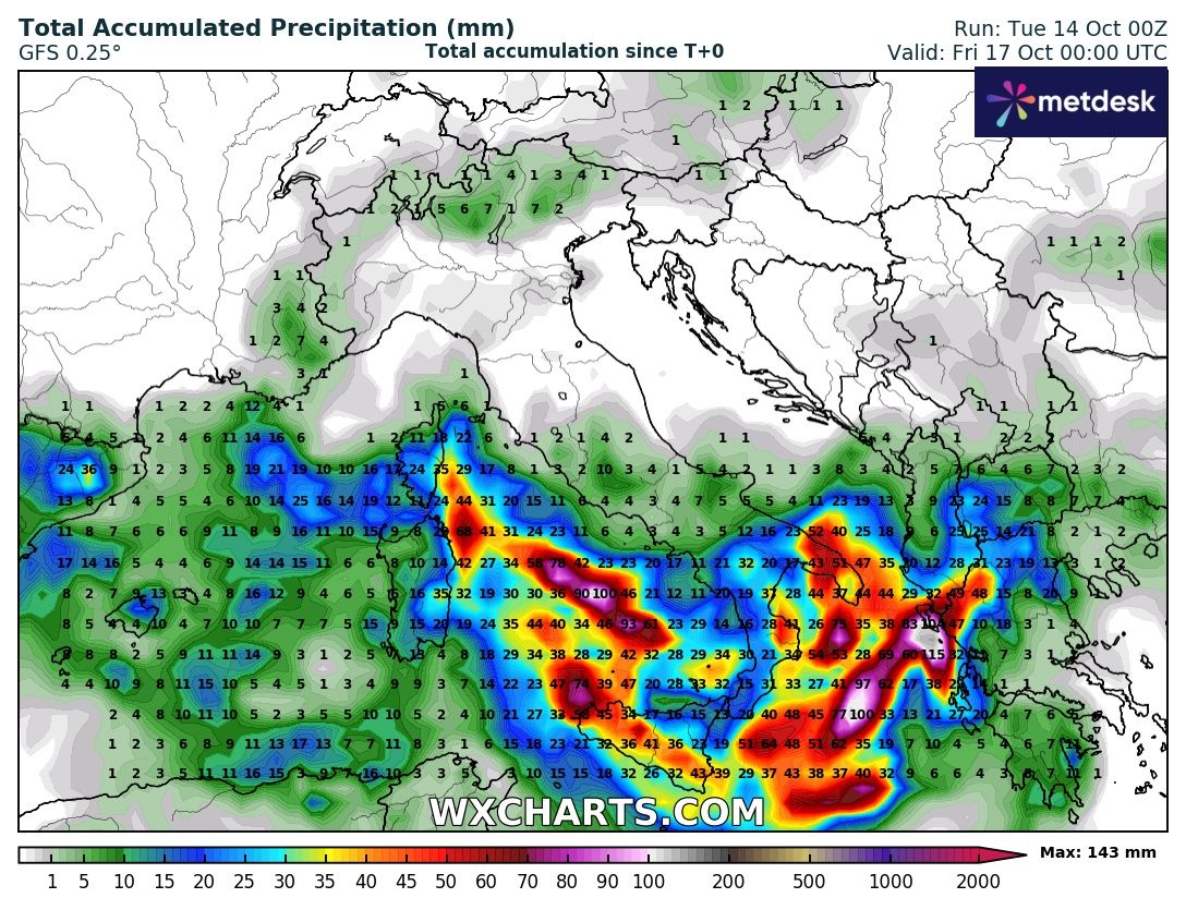 Maltempo in arrivo nei prossimi 2-3 giorni sulle due isole maggiori ed al Centro-Sud. Qualche precipitazione sporadica ci sarà anche sulle zone prealpine ed alpine ma nulla di rilevante. Già dal pomeriggio di oggi avremo instabilità sparsa su zone appenniniche dell'Italia