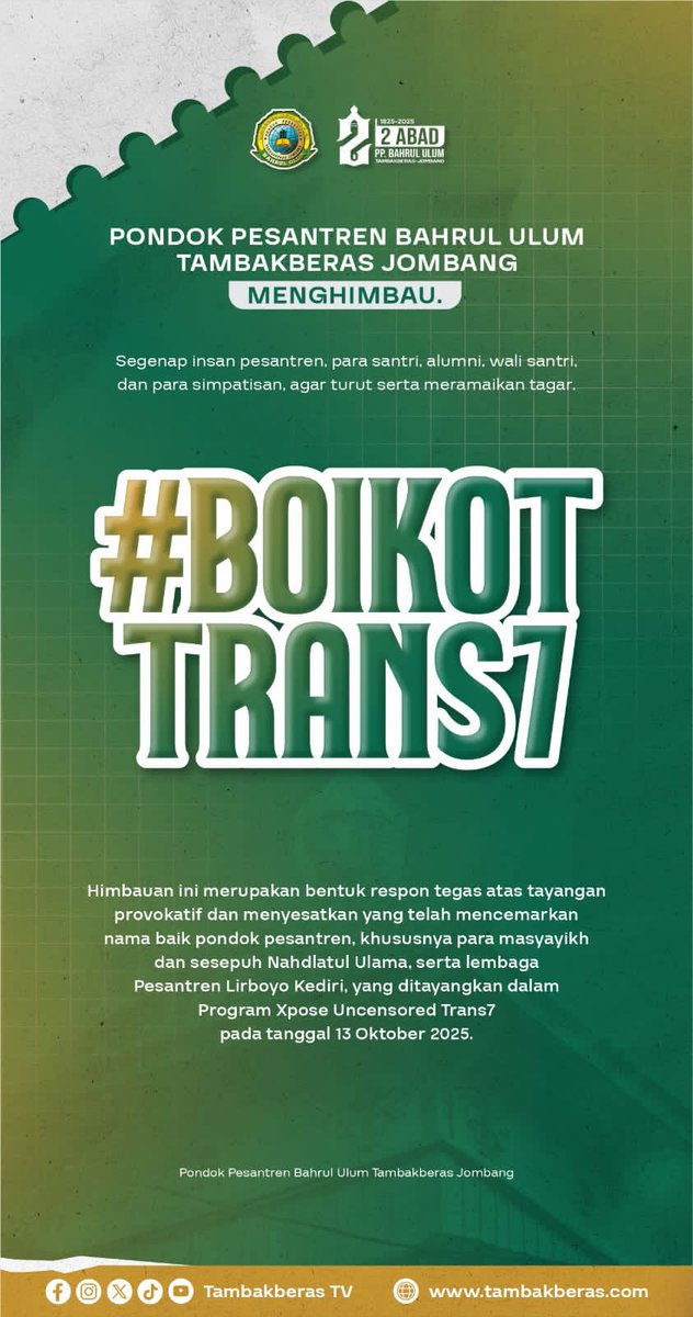 #BOIKOTTRANS7