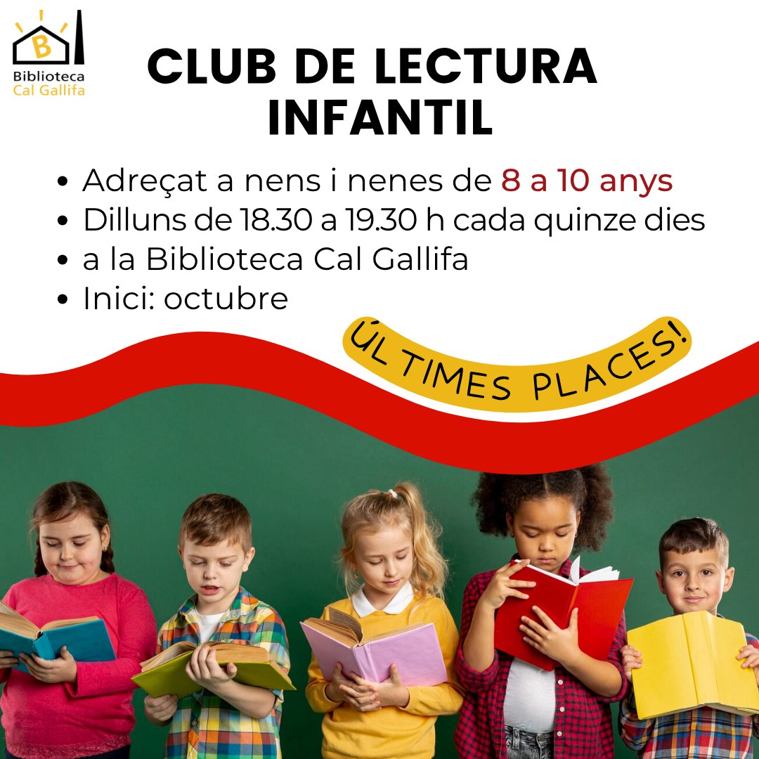 BibCalGallifa's tweet image. Participar-hi és gratuït i la biblioteca us proporciona els llibres.
👉Si hi esteu interessats, contacteu amb la biblioteca!
A les imatges veureu els clubs i les places disponibles.
#PVsalut #SoledatNoDesitjada #TrencaLaSoledat
