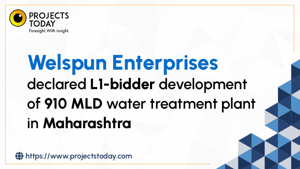 projects_today's tweet image. Welspun Enterprises declared L1-bidder development of 910 MLD water treatment plant in Maharashtra

To read more: shorturl.at/HeUOM

#WelspunEnterprises #LowestBidder #WaterProject #Maharashtra #CivilEngineering #MechanicalEngineering #ElectricalEngineering #Instrumentation…