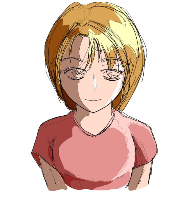 想像で適当に光と影を付けてみる。
難しいわ。