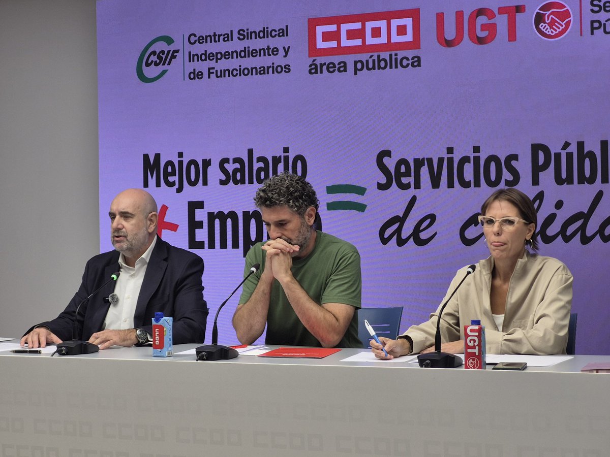 CSIFnacional's tweet image. 🟢 CSIF, UGT y CCOO convocarán huelga en diciembre si Función Pública sigue sin negociar la subida salarial.
🔊 El 30 de octubre comienzan las protestas en toda España, con una concentración frente a las subdelegaciones de Gobierno y el Ministerio de Función Pública en Madrid.…