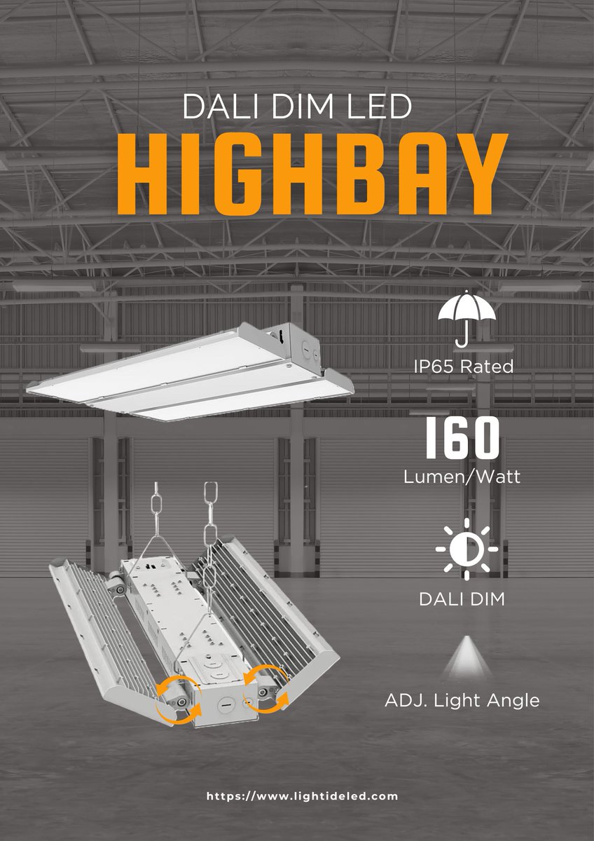 High Bay LED Lighting DALI DIM Rotatable Linear Lights | LBA lightideled.com/product/linear…