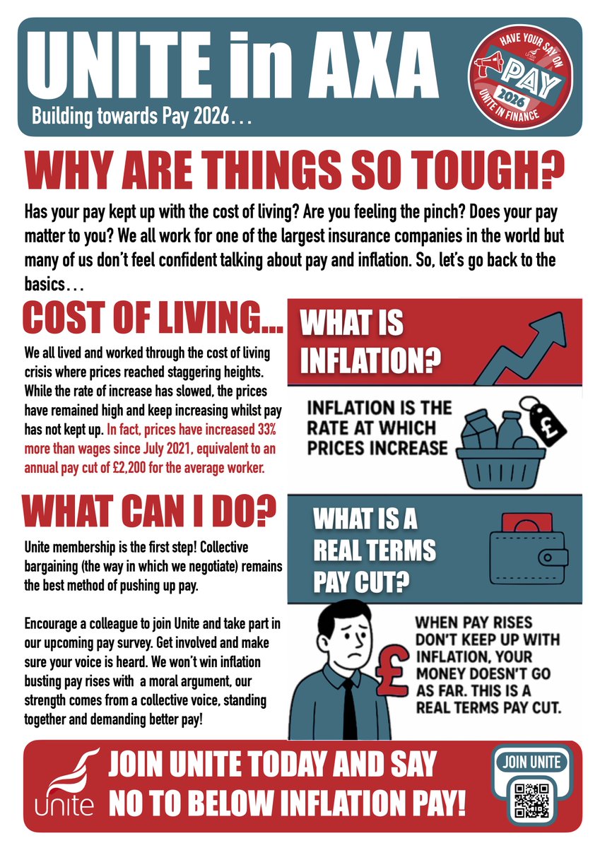 Unite in AXA have issued a newsletter in the build up to the 2026 pay claim:

axa-unite.org/2025/10/why-ar… 

Please leave your feedback below or talk to your local union rep.