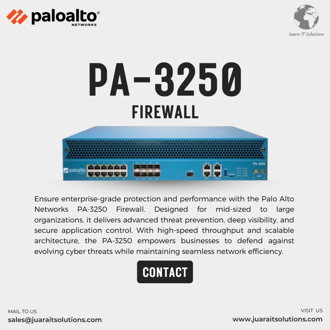 JuaraITS2014's tweet image. Safeguard your enterprise network with Palo Alto Networks PA-3250 Firewall, designed for superior threat prevention, visibility and application control.

Connect with us: juaraitsolutions.com/contact/

#PaloAltoNetworks #PA3250Firewall #NextGenerationFirewall #CyberSecurity #Network