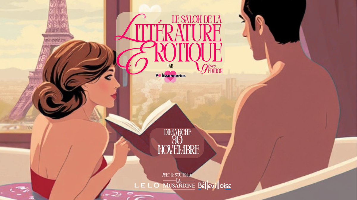 J'ai la joie de participer au Salon de la littérature érotique du dimanche 30 novembre !
J'y serai de 17h à 20h

📍Le salon se déroule à la Bellevilloise 19-21 rue Boyer Paris 20e
