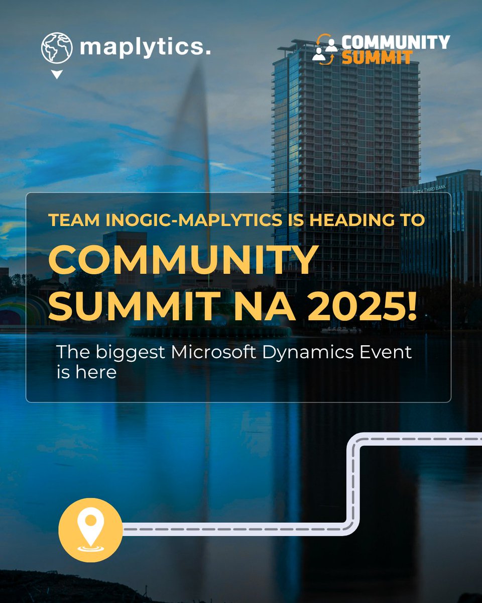 inogic's tweet image. Gear up for the biggest #Dynamics365 event of the year, #CommunitySummitNA 2025. 
Meet Team #Maplytics at Booth #1240 &amp;amp; experience the future of geo-analytics with MapCopilot, Azure Maps integration, &amp;amp; demos of 20+ productivity apps.

October 19–23, 2025 | Orlando, FL
#mysummitNA