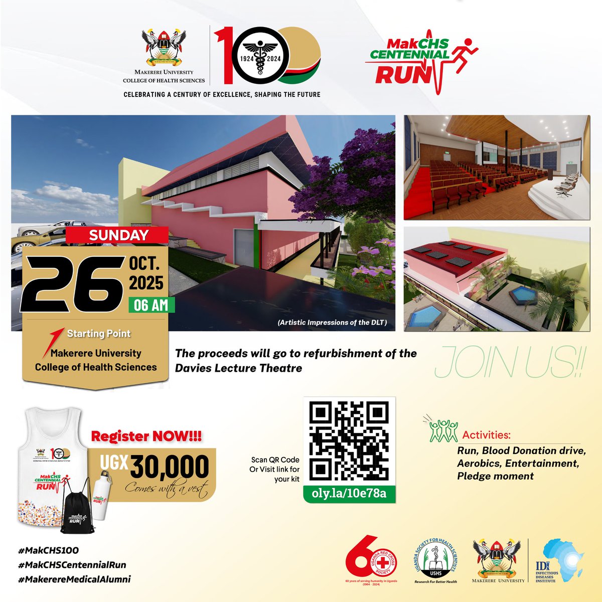 📢 ALERT: Change of RUN date to 26th October 2025.
The fun, the cause, and everything else about the #MakCHSCentennialRun remain the same 😀

See you at the starting line. Grab your kit today at oly.la/10e78a
<a href="/dmeya/">David</a> <a href="/rkalyes1/">Robert Kalyesubula,MD, FISN(USA), PhD-FRCP(London)</a>