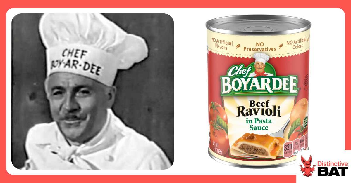 Before Chef Boyardee became a shelf staple, Ettore Boiardi was a real chef running a restaurant in Cleveland. Customers loved his food so much, they asked for take-home versions — and the brand was born. He put his name (phonetically respelled) and face on every can. 

He’s one