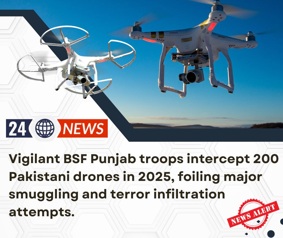 AgaZeba's tweet image. 💥 BSF Punjab ne year 2025 mein 200 Pakistani Drones, 287 Kgs Heroin, 13 Kgs ICE drugs, 174 weapons, 12 Hand grenades aur 10 Kgs High explosive pakad kar dikha diya — border safe hai boss! 💪
#AlertBSF #BSFDroneSlayers #DrugFreeIndia 

#CamelOnRoll
#GautamGambhir