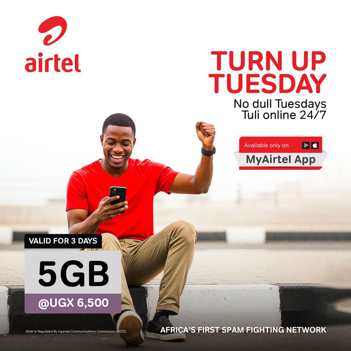 Tuesdays just got a glow-up!
For only 6,500, enjoy 5GB valid for 3 days, because vibes don’t wait for the weekend.

#TurnUpTuesday