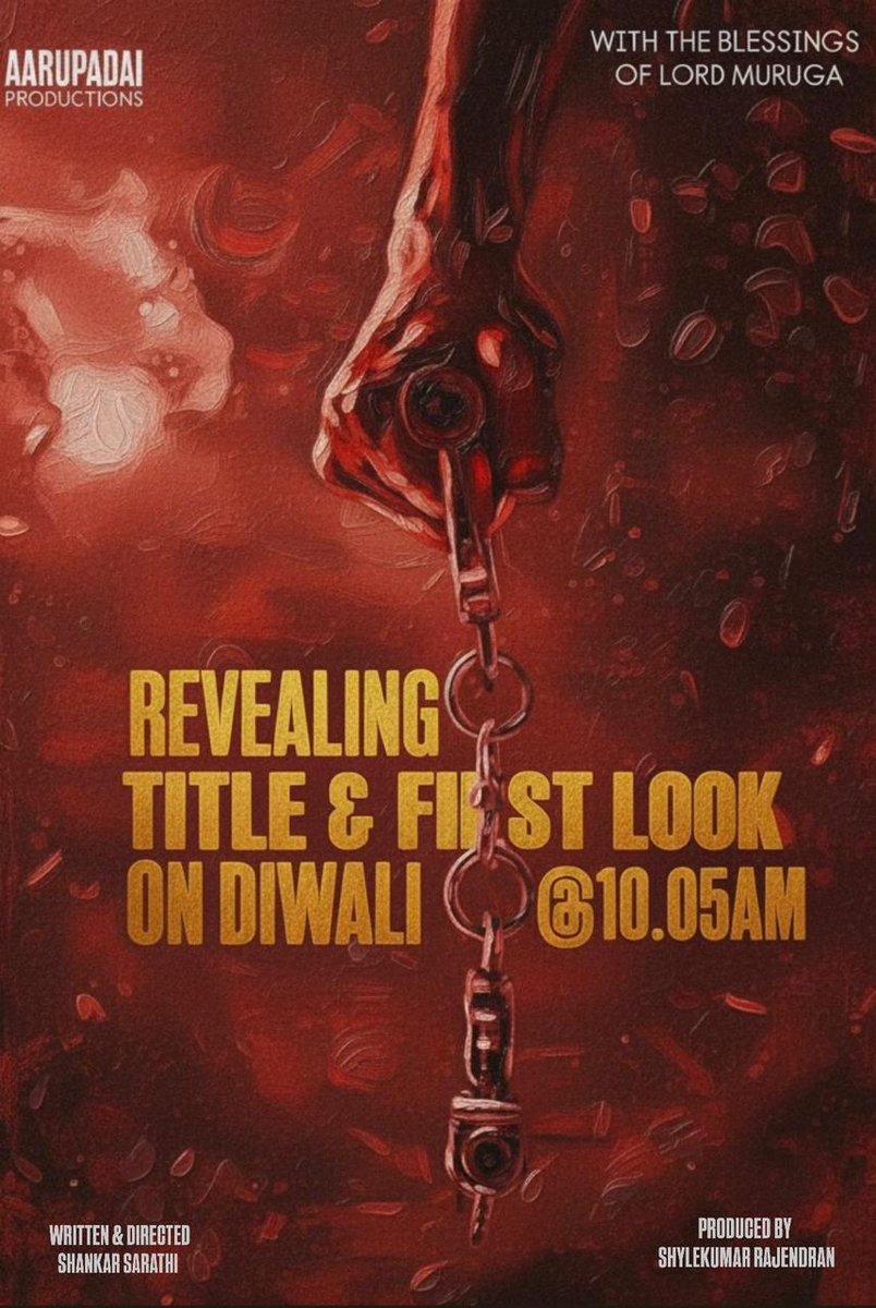 rs_prakash3's tweet image. #AARUPADAIPRODUCTIONS ProductionNo1 
#TITLE &amp;amp; #FIRSTLOOK 
are revealing on the auspicious occasion of #DIWALI at 10.05 am
⭐️ @ChethanCheenu @ashnazaveri
🎬 #ShankarSarathi
🎥 @sureshbala
🎶 @MusicAshwath
✂️ @Sanlokesh
🤝 @johnmediamanagr