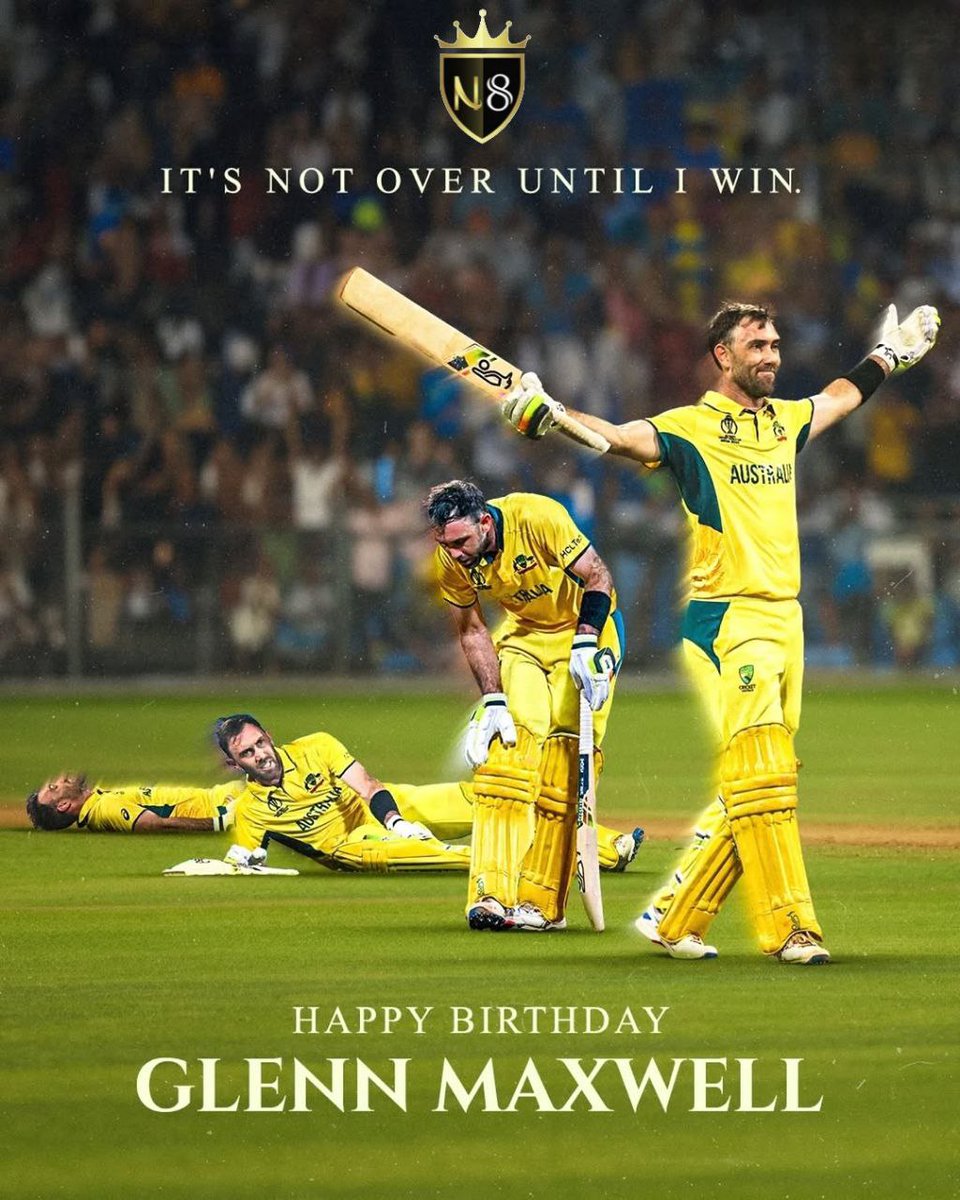 n8_social66758's tweet image. 🔥“It’s not over until I win.”💪

Happy Birthday to the Aussie powerhouse — Glenn Maxwell🏏💥
From unbelievable comebacks to record-breaking knocks, The Big Show never fails to light up the game!🌟

#HappyBirthdayGlennMaxwell #GlennMaxwell #TheBigShow #AustralianCricket #Cricket