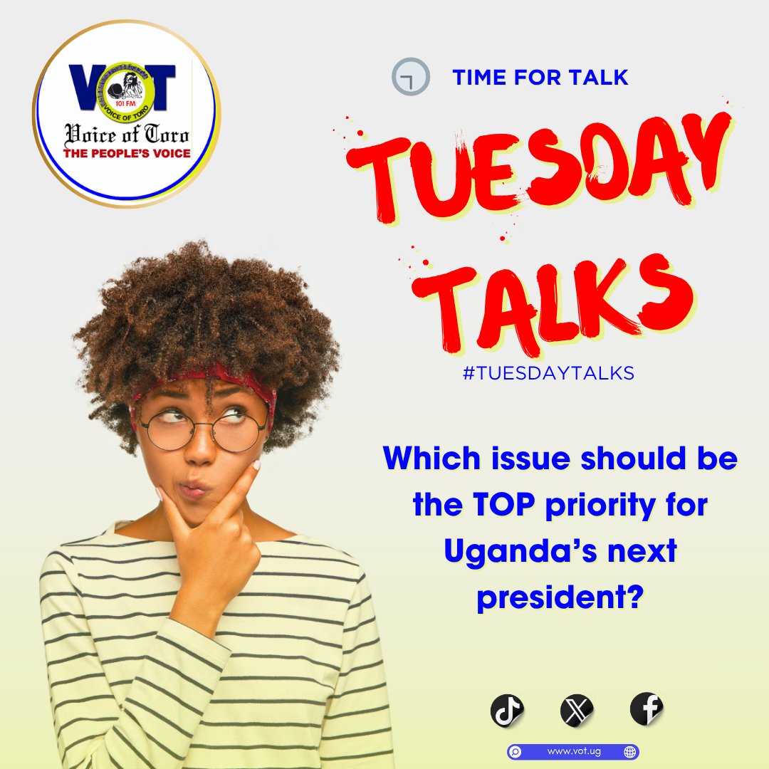 VoiceofToro's tweet image. 🇺🇬 Which issue should be the TOP priority for Uganda’s next president?  

✅ Roads &amp;amp; Infrastructure. 
✅ Education.
✅ Health.
✅ Jobs &amp;amp; Economy.

#TuesdayTalks #IrakaLyaBantu