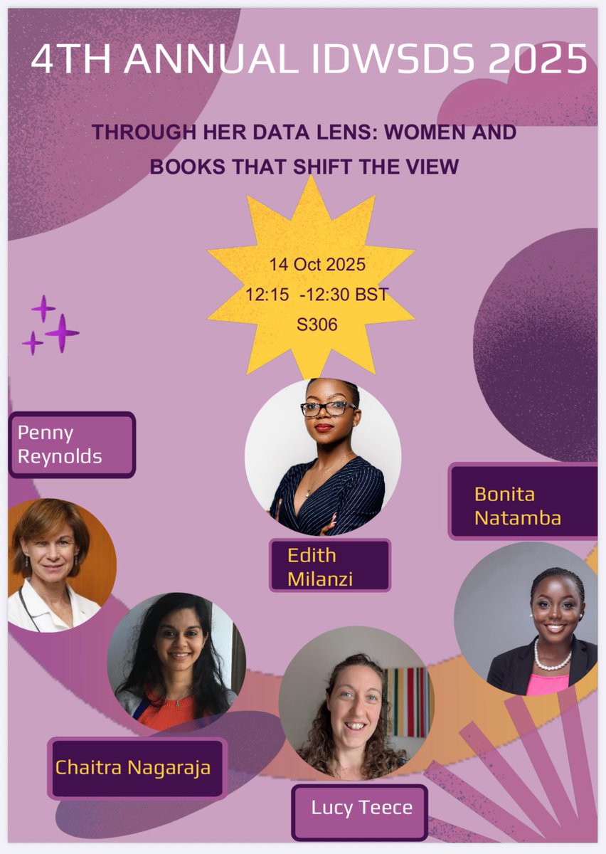 It is International Day For Women in Statistics and Data Science today and the 24H conference has already kicked off!

Chairing this session at 12:15 BST to discuss women authors changing the way we see data, statistics, and the systems that shape our lives.

#IDWSDS25 <a href="/cwstat/">Caucus for Women in Statistics and Data Science</a>