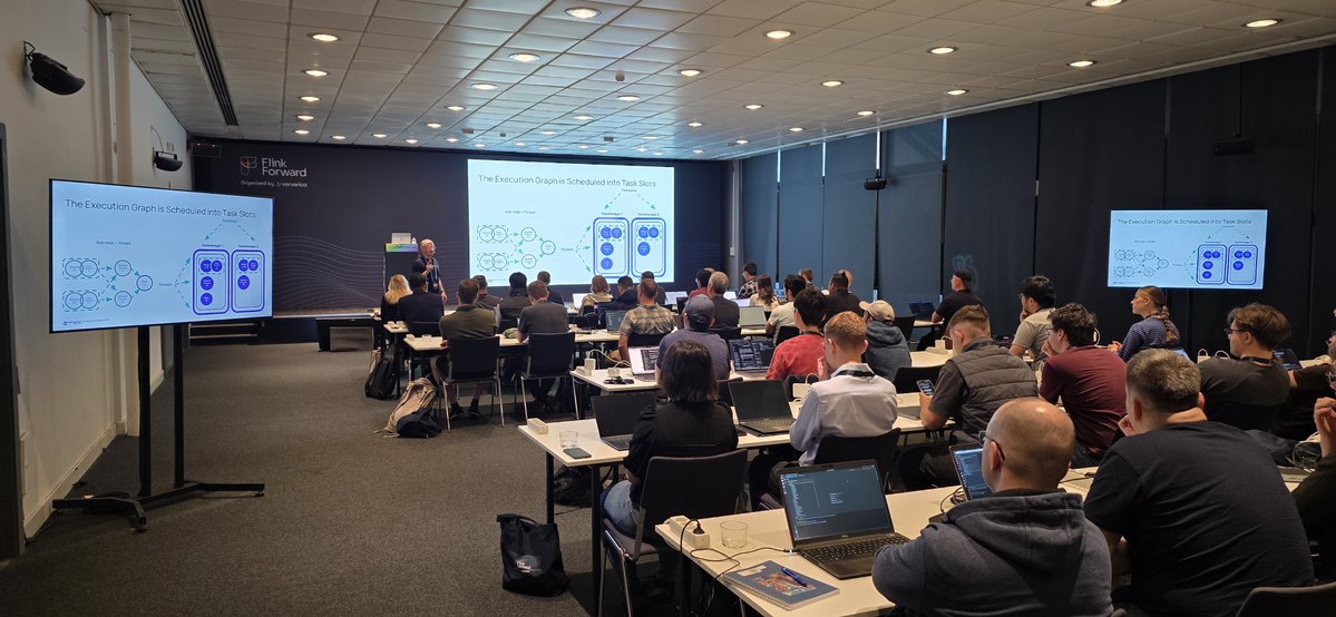 We're halfway through our Bootcamp &amp; Workshop sessions at #FlinkForward! Amazing energy from the participants. 🤩

🚀Keep the learning going at hubs.li/Q03NgjbW0