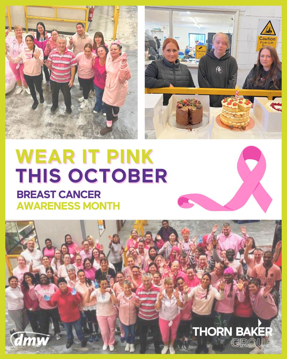 Our onsite client, DMW, has been embracing ‘Wear It Pink’ this October - the national initiative raising awareness for Breast Cancer Awareness Month.

We’re proud of the DMW team for taking action and making a real difference.

#BreastCancerAwarenessMonth #ThisIsThornBaker