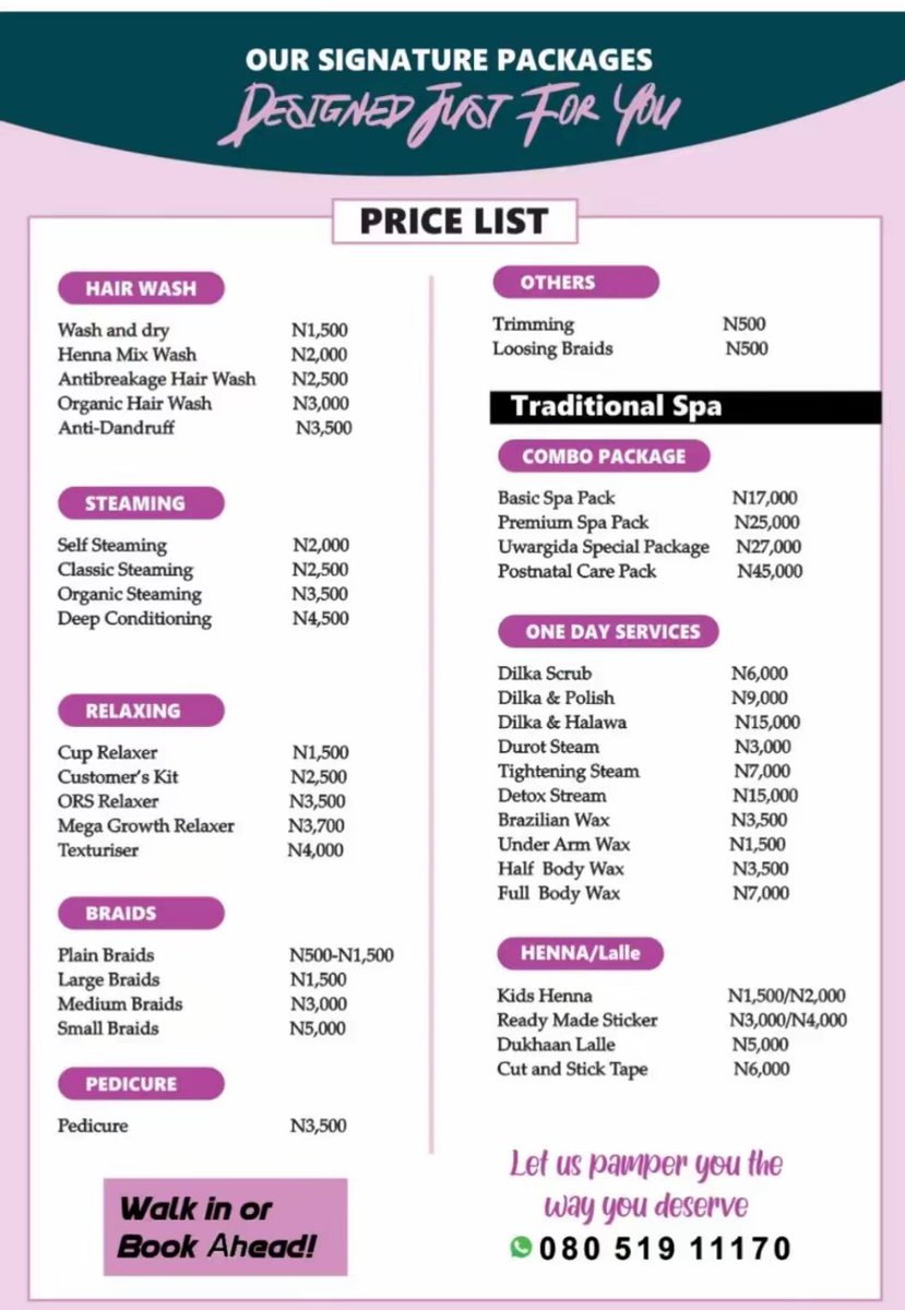 Mwaleedah's tweet photo. This is it oo! I still dey sell market. My Kano people thank you for your patronage in arrears and un advance. WE ARE THE MOST AFFORDABLE AND COMFORTABLE SALON &amp; SPA IN KANO. https://t.co/tqMaCoCEPl