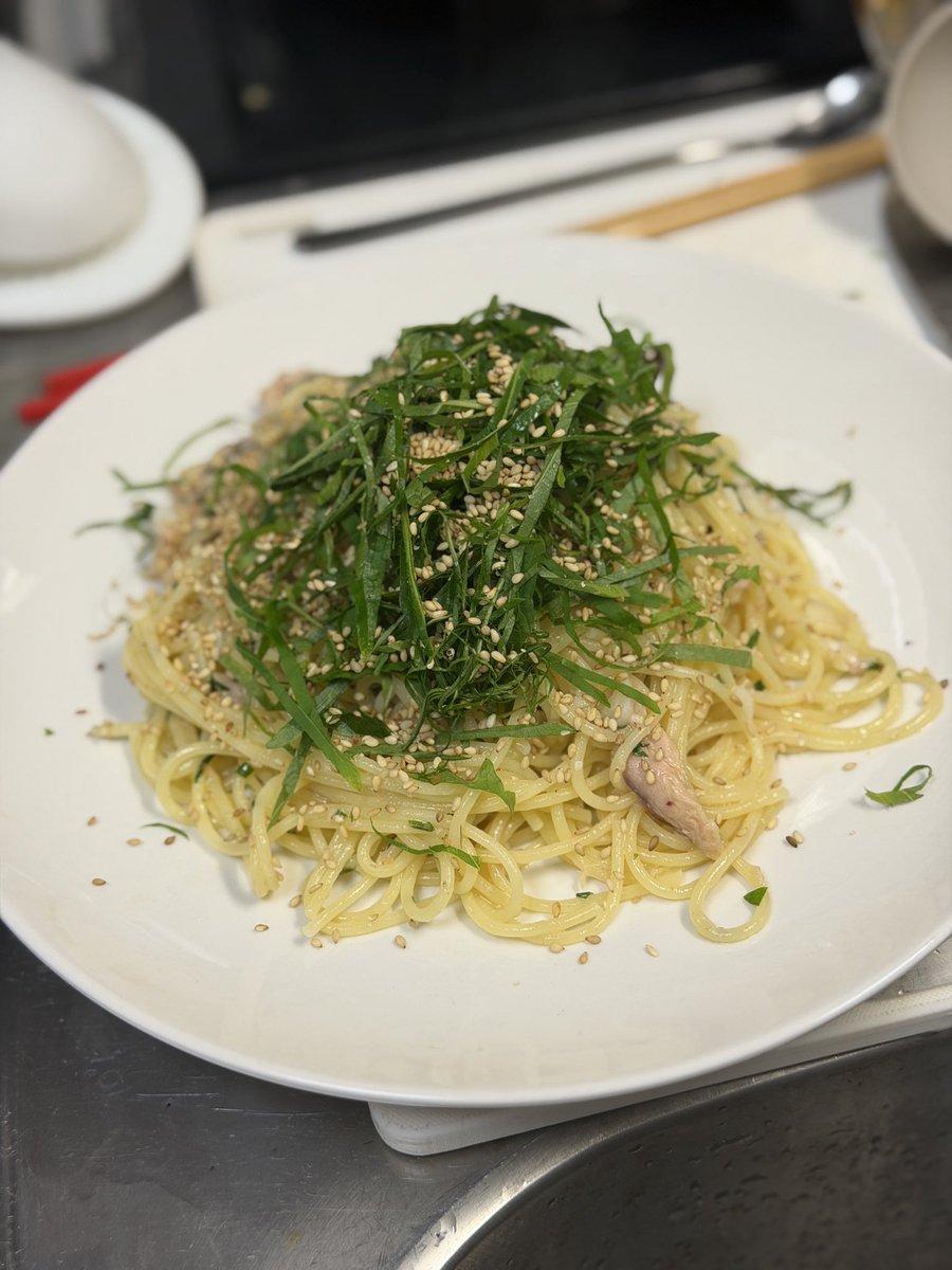 大葉たっぷりツナパスタ