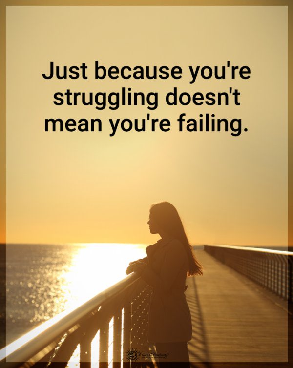 Just because you’re
struggling doesn’t 
  mean you’re failing.