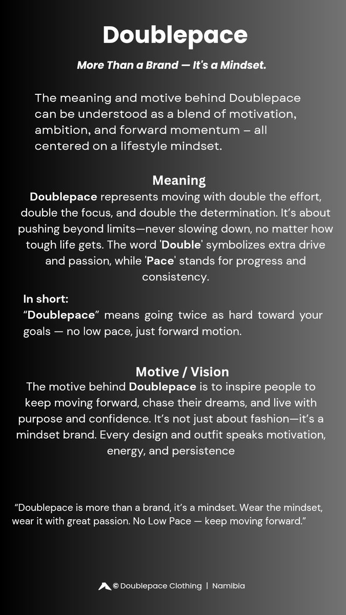 doublepaceclo's tweet photo. Doublepace isn’t just a brand name — it’s a mindset. 

Here’s the meaning and motive behind Doublepace.⤵️ https://t.co/rN96JFmYwx