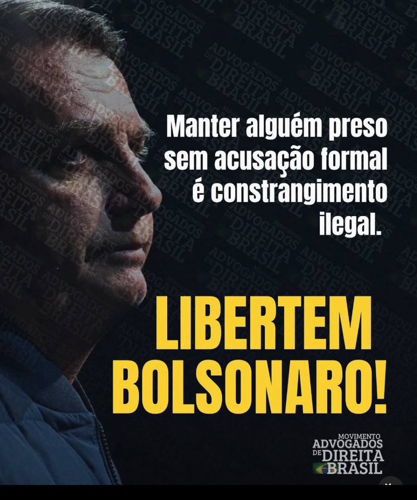 PÁRA DE PERSEGUIÇÃO E VINGANÇA COM UM HOMEM QUE NADA DEVE AO PAÍS ! 

PAREM DE PERSEGUIR E CUMPRA COM A LEI !

LIBERTEM BOLSONARO URGENTE
