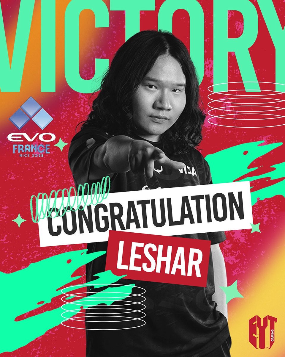 EYTGAMINGNG's tweet photo. LESHAR ON TOP. Huge win for Leshar at #EVOFrance2025 ! The crowd went wild, absolute domination 😤💥
#EYTGaming #Leshar #Victory #Esports #GGs https://t.co/LW2Jj26FN3