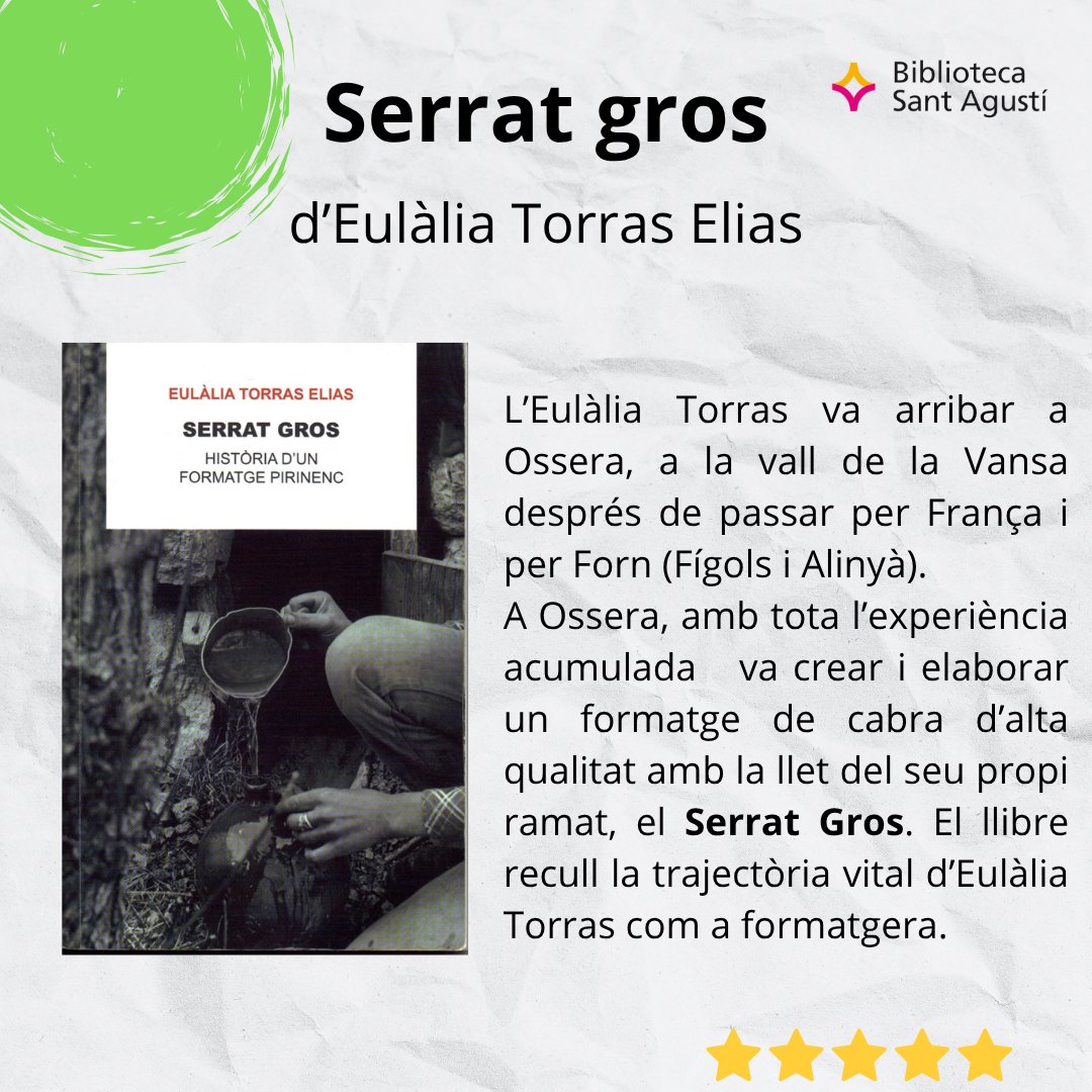 #Recomanaciódeldia “Serrat Gros” d'Eulàlia Torras Elias

#biblioteca #lecturarecomanada #llibre #formatgesartesans #firadesantermengol2025 #Ossera #quèfemalesbiblios <a href="/ajlaseu/">Ajuntament de la Seu d'Urgell</a> #culturalaseu @bibliotequeslleida <a href="/bibliotequescat/">Biblioteques</a>