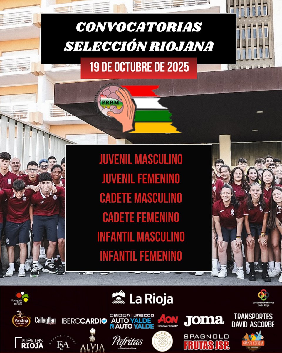 📋 Ya está en nuestra web la convocatoria para las selecciones de este fin de semana. 📍Polideportivo I.E.S. La Laboral, Polideportivo Municipal de Agoncillo y Polideportivo María Ramírez de Navarrete. 🌐 ftrbm.com/entrenamiento-…