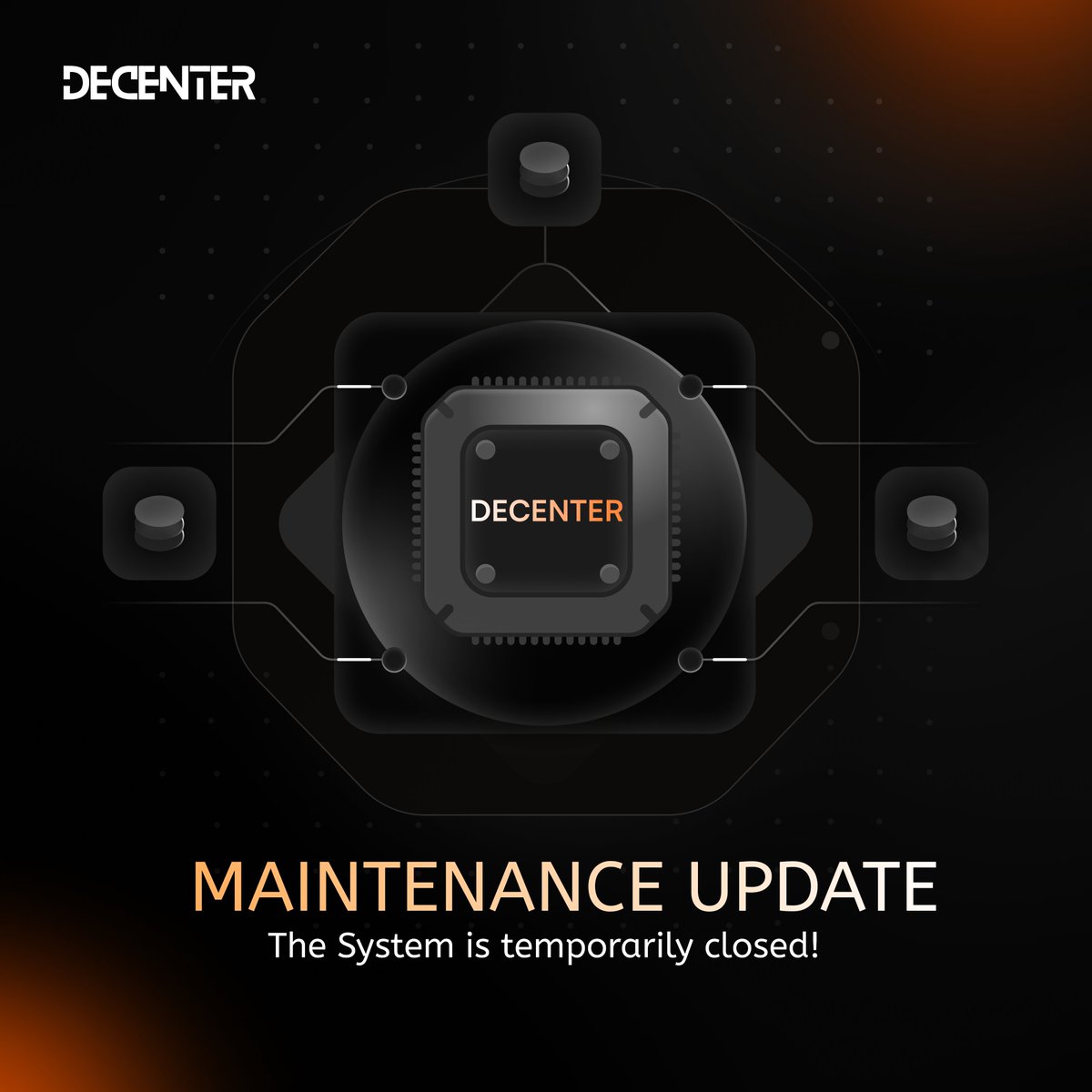 DeCenter_AIDC's tweet image. SYSTEM MAINTENANCE UPDATE 🛠

To ensure system stability and prepare for upcoming feature rollouts, we are conducting a scheduled maintenance starting from the time of this announcement.

⚠️ During this period, some features may be temporarily unavailable.

We appreciate your…