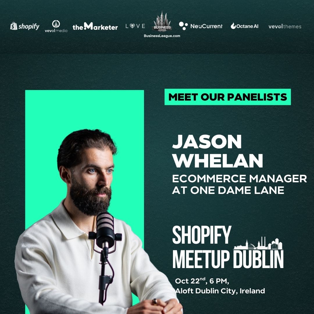 We’re excited to welcome Jason Whelan, Ecommerce Manager at One Dame Lane, to our panel at Shopify Meetup Dublin 2025! ✨

He’s driving growth for the Irish jewelry brand through Shopify &amp; digital strategy. 

🎟️ Only 10 tickets left: shopifymeetupdublin.eventbrite.ie