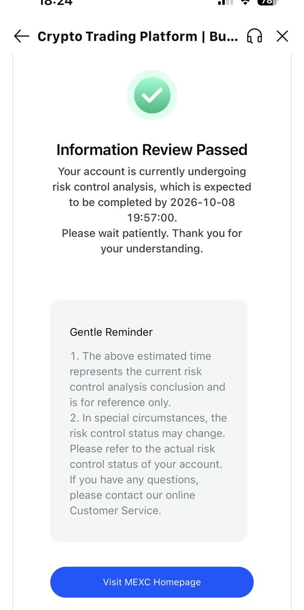 Katwesly's tweet image. I recommend avoiding MEXC. They can freeze funds for long periods with no withdrawals, which seems unfair. If you need reliable access to your money, use another platform.
#mexc #mexcriskcontrol @MEXC_Official @MEXCwatcher @MEXC_CST @MEXCRussian @MEXC_Japan @MEXC_Korea #MEXC