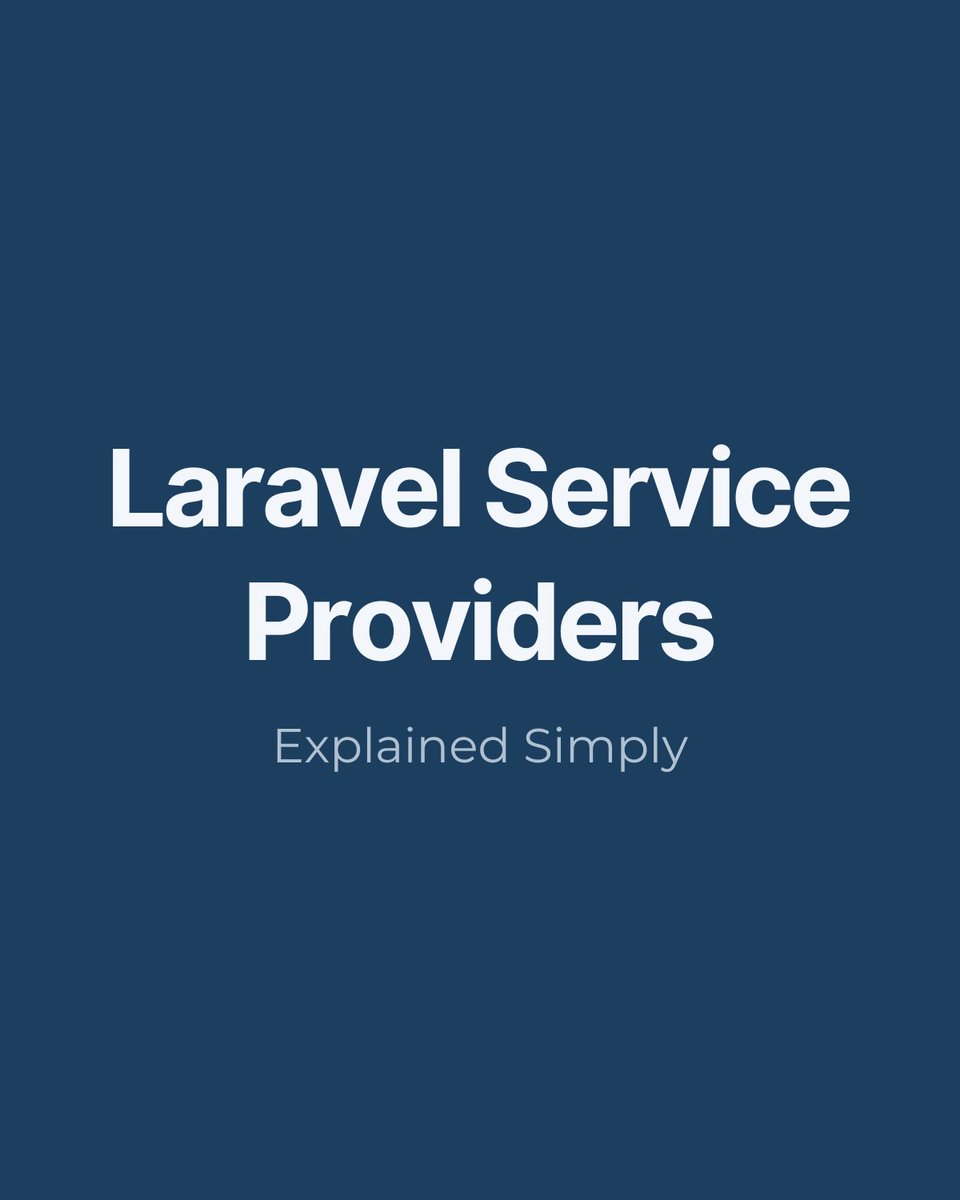 alloyking_1's tweet image. #Laravel Service Providers — Simplified
Manage app dependencies easily
Register + bootstrap services
Keep your code organized
Load only when needed = faster app
💡 Pro Tip: Know the difference — register() binds, boot() runs logic after all bindings.