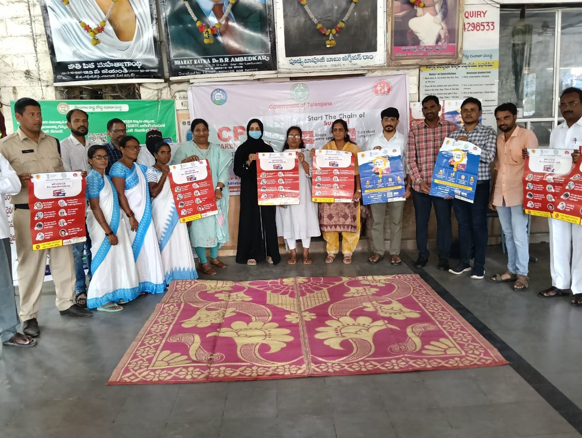 DTOAdilabad (@dtotsadb) on Twitter photo Day 2 CPR awareness and hands on demonstration at Adilabad Bus station along with #NoTobacco and #TBMuktBharat
<a href="/Collector_ADB/">Collector Adilabad</a> <a href="/dmhoadilabad/">District Medical & Health Officer, Adilabad</a> <a href="/POITDAUTNOOR/">PO ITDA UTNOOR</a> <a href="/StateTb/">State TB Cell, Telangana</a> <a href="/TbDivision/">Central TB Division | #TBMuktBharat</a> <a href="/MoHFW_INDIA/">Ministry of Health</a> <a href="/CHFW_NHMTG/">CHFW & NHM Telangana</a> <a href="/ddgtb2017/">DDG - TB | #TBMuktBharat</a> <a href="/nishantjeph/">Dr Nishant Kumar</a> <a href="/DrRaghuramRao/">Dr Raghuram Rao</a> <a href="/tsrtc/">TSRTC</a> <a href="/TBHDJ/">TB Harega Desh Jeetega</a> <a href="/dr_shuklasneha/">Sneha Shukla</a> Day 2 CPR awareness and hands on demonstration at Adilabad Bus station along with #NoTobacco and #TBMuktBharat
<a href="/Collector_ADB/">Collector Adilabad</a> <a href="/dmhoadilabad/">District Medical & Health Officer, Adilabad</a> <a href="/POITDAUTNOOR/">PO ITDA UTNOOR</a> <a href="/StateTb/">State TB Cell, Telangana</a> <a href="/TbDivision/">Central TB Division | #TBMuktBharat</a> <a href="/MoHFW_INDIA/">Ministry of Health</a> <a href="/CHFW_NHMTG/">CHFW & NHM Telangana</a> <a href="/ddgtb2017/">DDG - TB | #TBMuktBharat</a> <a href="/nishantjeph/">Dr Nishant Kumar</a> <a href="/DrRaghuramRao/">Dr Raghuram Rao</a> <a href="/tsrtc/">TSRTC</a> <a href="/TBHDJ/">TB Harega Desh Jeetega</a> <a href="/dr_shuklasneha/">Sneha Shukla</a>