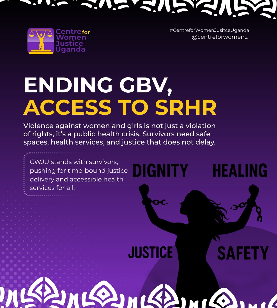 Violence against women and girls is not just a violation of rights, it's a public health crisis. Survivors need safe spaces, health services, and justice that does not delay.

#CentreforWomenJusticeUganda