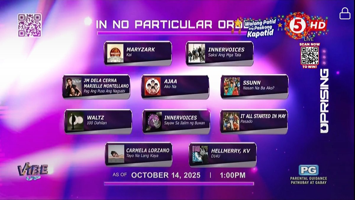 KapatidInsider's tweet photo. 1PM UPDATE for our UPRISING universe in a NO PARTICULAR ORDER!
#VibeTV5 #VibePH
#HaponChampionTV5 https://t.co/vUaVC4lLvo